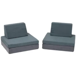 Children's Factory Multipurpose Whatsit Kids Furniture Sofa Couch With Flexible Seat Cushions For Home Bedrooms, Playrooms, And Dorms, Gray