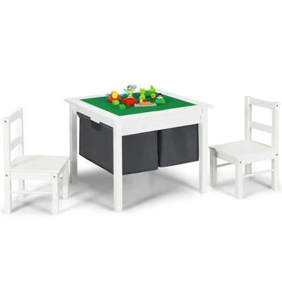 Costway 2-in-1 Kids Activity Table & 2 Chairs Set W/Storage Building Block Table 13 Costway 2-in-1 Kids Activity Table & 2 Chairs Set W/Storage Building Block Table - Image 11