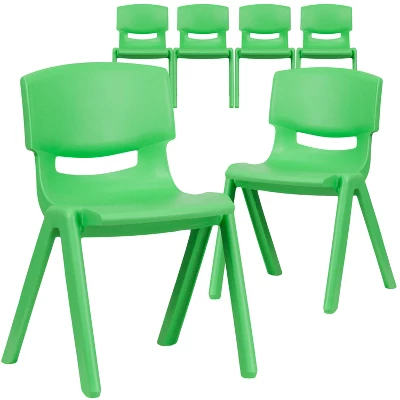 Flash Furniture 6 Pack Plastic Stackable School Chair With 13.25" Seat Height 5 Flash Furniture 6 Pack Plastic Stackable School Chair With 13.25" Seat Height - Image 3