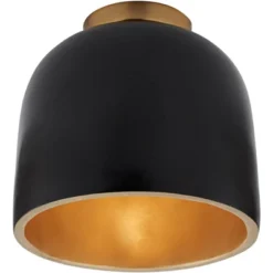 Possini Euro Design Merrick Modern Industrial Ceiling Light Flush Mount Fixture 9" Wide Black Gold For Bedroom Kitchen Living Room Hallway Bathroom -Safavieh Shop GUEST 5259a4fb 6c6d 45b9 bf91 a80b3bf5beae