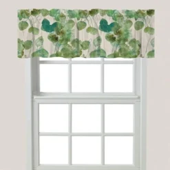 Laural Home Green Watercolor Eucalyptus Leaves Window Valance