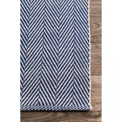 Cotton Hand Loomed Herringbone Cotton Rug - NuLOOM 4 Cotton Hand Loomed Herringbone Cotton Rug - NuLOOM - Image 2