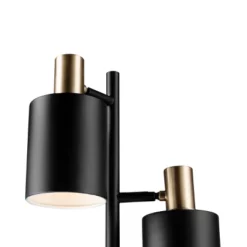 Globe Electric 67" Fiona 3-Light Matte Black Track Tree Lamp With Matte Brass Accents - Novogratz X Globe