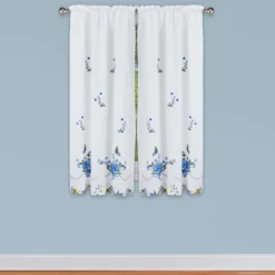 Collections Etc Rose And Butterfly Embcurtains