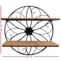 Black Metal & Wood Wall Shelf - Foreside Home & Garden -Safavieh Shop GUEST 54f30760 72a5 4f86 81fe 14f426756c2f