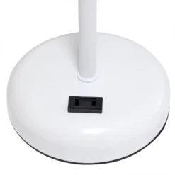 19.5" Bedside Power Outlet Base Metal Table Desk Lamp In White Fabric Shade - Creekwood Home -Safavieh Shop GUEST 55e76455 5f76 4114 b613 3d65b122caa6