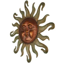 Metal Sun Wall Decor With Smiling Face And Curved Rays Copper - Olivia & May -Safavieh Shop GUEST 55f8903b 7727 47af 84ef 45c7001acf27