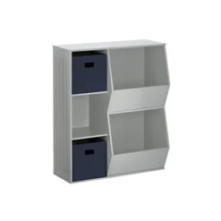3pc Kids' Floor Cabinet With 2 Bins Set - RiverRidge Home -Safavieh Shop GUEST 56355db0 e9aa 4bfc 8488 62359981926f