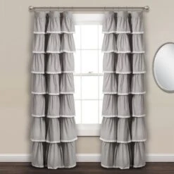 52"x84" Ruffle Window Curtain Panel - Lush Décor -Safavieh Shop GUEST 5686fda8 c2bc 4e1d 9a3f 1299ed23c31f