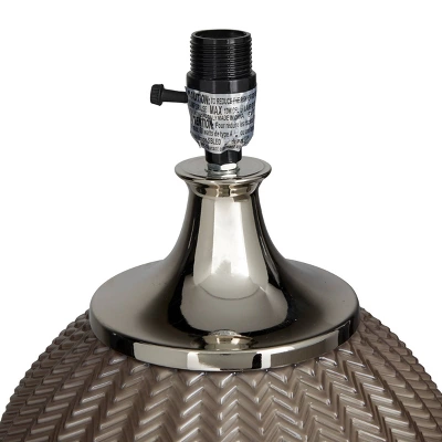 Glass Table Lamp With Drum Shade Gray - Olivia & May 4 Glass Table Lamp With Drum Shade Gray - Olivia & May - Image 2