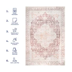 NuLOOM Rosa Machine Washable Distressed Vintage Medallion Area Rug -Safavieh Shop GUEST 57544385 babe 4d4f 8f6e 98efcc690d74