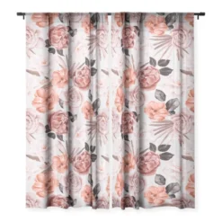 Marta Barragan Camarasa Terracotta Flowered Garden Single Panel Sheer Window Curtain - Deny Designs -Safavieh Shop GUEST 587b2bb1 e467 44ed 8e6c 7b4d6be38dae