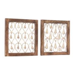 Mango Wood Bell Framed Wall Decor Set Of 2 Brown - Olivia & May 13 Mango Wood Bell Framed Wall Decor Set Of 2 Brown - Olivia & May -Safavieh Shop GUEST 59283f46 4437 4fa4 a788 b44ecfa83f2e