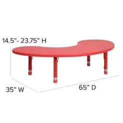 Flash Furniture 35"W X 65"L Half-Moon Plastic Height Adjustable Activity Table -Safavieh Shop GUEST 595712a0 3678 431e ada6 f18d62b22295