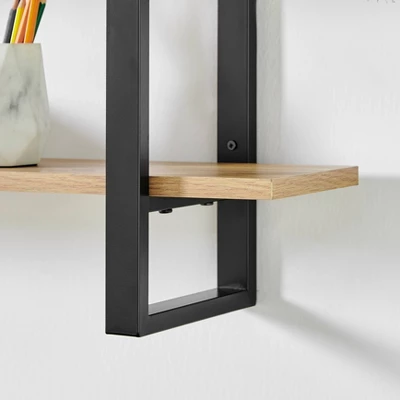 35.5" X 31.5" Rio 3 Tier Floating Bracket Wall Shelf Chestnut - Danya B. 7 35.5" X 31.5" Rio 3 Tier Floating Bracket Wall Shelf Chestnut - Danya B. - Image 5