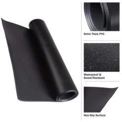 Exercise Bike Mat - 30x60in Non-Slip Waterproof Indoor Cycle Or Treadmill Pad By Wakeman