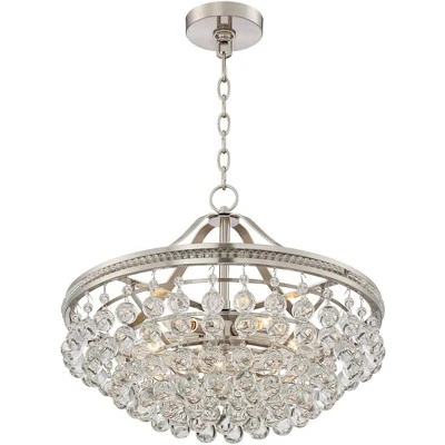 Vienna Full Spectrum Wohlfurst Brushed Nickel Pendant Chandelier 20 1/4" Wide Clear Crystal 5-Light Fixture For Dining Room House Foyer Kitchen Island 4 Vienna Full Spectrum Wohlfurst Brushed Nickel Pendant Chandelier 20 1/4" Wide Clear Crystal 5-Light Fixture For Dining Room House Foyer Kitchen Island - Image 2