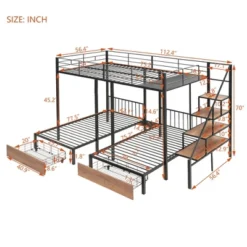 Full Over Twin-Twin Triple Bunk Bed With Drawers And Staircase - ModernLuxe -Safavieh Shop GUEST 5cb766ec 0fff 483f bfc6 40923c014840