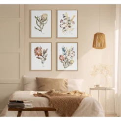 18" X 24" Sylvie Wildflower Bunch Framed Wall Canvas By Sara Berrenson Natural - Kate & Laurel All Things Decor -Safavieh Shop GUEST 5df38bc1 b671 4409 b103 2ce4f3208325