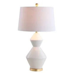 29" Ceramic Alba Geometric Table Lamp (Includes Energy Efficient Light Bulb) - JONATHAN Y -Safavieh Shop GUEST 5e3919b2 48b6 4e01 90cf 17adfd572459