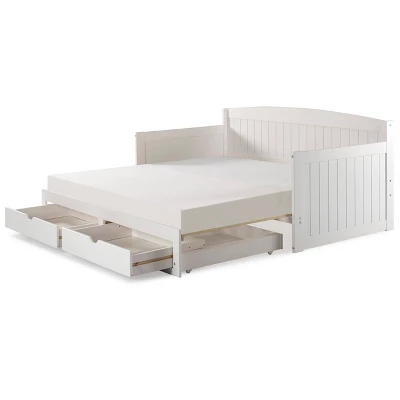 King Harmony Daybed With Conversion White - Alaterre Furniture 5 King Harmony Daybed With Conversion White - Alaterre Furniture - Image 3