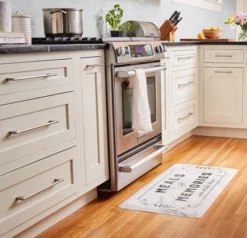 J&V TEXTILES 20" X 39" Oversized Cushioned Embossed Gentle Step Anti-Fatigue Kitchen Mat (Marble Meals & Memories)