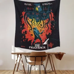 Stranger Things X Butcher Billy The Piggyback Tapestry Black/Red/Blue - RoomMates -Safavieh Shop GUEST 611b2a5f 1658 4d48 8e7c 1ad858e617da