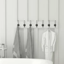 Flash Furniture Daly Wall Mounted 34 Inch Solid White Pine Wood Storage Rack With 7 Hooks For Entryway, Kitchen, Bathroom 15 Flash Furniture Daly Wall Mounted 34 Inch Solid White Pine Wood Storage Rack With 7 Hooks For Entryway, Kitchen, Bathroom -Safavieh Shop GUEST 6153fc8e 452d 480f b56e d02da1d6a1ce