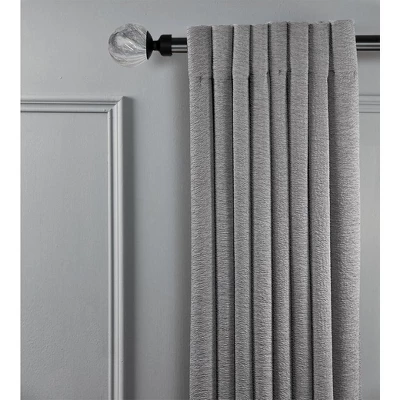Linen Avenue Grey Marble Single And Double Window Curtain Rod Set 6 Linen Avenue Grey Marble Single And Double Window Curtain Rod Set - Image 4