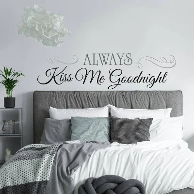 ALWAYS KISS ME GOODNIGHT Peel And Stick Wall Decal Black - ROOMMATES 5 ALWAYS KISS ME GOODNIGHT Peel And Stick Wall Decal Black - ROOMMATES - Image 3
