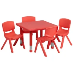 Flash Furniture 24" Square Plastic Height Adjustable Activity Table Set With 4 Chairs -Safavieh Shop GUEST 621fdb43 42e4 40c7 a0c5 89c5b6471905