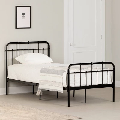 Vito Metal Complete Bed Pure Black - South Shore 3 Vito Metal Complete Bed Pure Black - South Shore