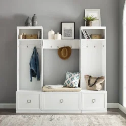 Harper Entryway Shelf White - Crosley -Safavieh Shop GUEST 669d23ea 5c4d 4513 a19b 81d6afdf1edb