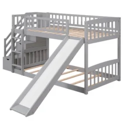 Stairway Twin Over Twin Bunk Bed With Two Drawers And Slide-ModernLuxe 21 Stairway Twin Over Twin Bunk Bed With Two Drawers And Slide-ModernLuxe -Safavieh Shop GUEST 66ab5e0b 7773 40b5 85ed 642f66aa5fc7