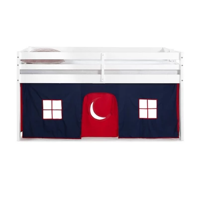 Twin Jasper Junior Loft Bed, White Frame And Playhouse Tent Blue/Red - Alaterre Furniture 4 Twin Jasper Junior Loft Bed, White Frame And Playhouse Tent Blue/Red - Alaterre Furniture - Image 2
