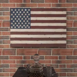 Metal Vintage Rectangular American Flag Wall Decor - Olivia & May -Safavieh Shop GUEST 66cd11bc e374 4efb 8d22 654a2510c9dc