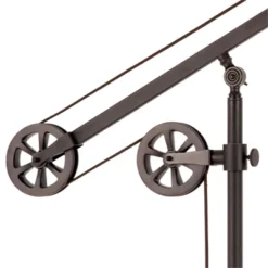 Metal And Glass Pulley Floor Lamp In Black - Henn&Hart -Safavieh Shop GUEST 6a509413 c73c 4ef6 b46e 4174f75266c8