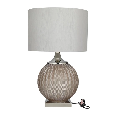 Glass Table Lamp With Drum Shade Gray - Olivia & May 8 Glass Table Lamp With Drum Shade Gray - Olivia & May - Image 6