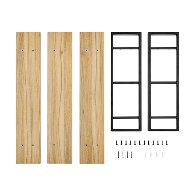 35.5" X 31.5" Rio 3 Tier Floating Bracket Wall Shelf Chestnut - Danya B. 12 35.5" X 31.5" Rio 3 Tier Floating Bracket Wall Shelf Chestnut - Danya B. - Image 10