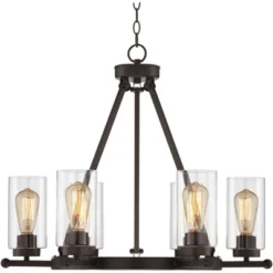 Franklin Iron Works Holman Bronze Wagon Wheel Chandelier 26 3/4" Wide Rustic Farmhouse Clear Glass 6-Light Fixture For Dining Room Kitchen Island Home 13 Franklin Iron Works Holman Bronze Wagon Wheel Chandelier 26 3/4" Wide Rustic Farmhouse Clear Glass 6-Light Fixture For Dining Room Kitchen Island Home -Safavieh Shop GUEST 6de57715 abb2 4d99 8fc0 72f52c58816f