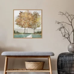 22" X 22" Golden Forest Shimmer By Isabelle Z Framed Canvas Wall Art Light Brown - Amanti Art -Safavieh Shop GUEST 6e405d71 12e5 4373 8b34 6054961301e6