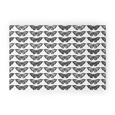 Avenie Monarch Butterfly Black And White Looped Vinyl Welcome Mat - Society6 7 Avenie Monarch Butterfly Black And White Looped Vinyl Welcome Mat - Society6 - Image 5