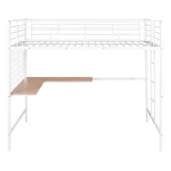 Full Size Metal Loft Bed With Desk And Grid - ModernLuxe -Safavieh Shop GUEST 7121348a 4edb 40a7 9731 21b254d24236