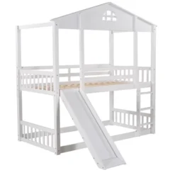 Twin Over Twin House Shaped Bunk Bed With Convertible Slide And Ladder-ModernLuxe -Safavieh Shop GUEST 71289899 6f12 4411 ae94 2377cec115dc