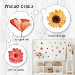 Watercolor Wildflowers Wall Decor - Decalcomania -Safavieh Shop GUEST 7190a0a9 df23 4cd2 8180 1b6eb43a75cf