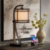 Franklin Iron Works Gentry Industrial Desk Lamp 22" High Oil Rubbed Bronze Faux Wood Cage With USB And AC Power Outlet In Base Oatmeal Shade For Desk -Safavieh Shop GUEST 7219ee7a b9d7 4ff7 a2e6 316b46a86831