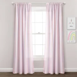 Kids' Rainbow Sheer Rod Pocket With Lining Single Window Curtain Panel Rainbow/White - Lush Décor -Safavieh Shop GUEST 73c4d1be 6fe0 4b42 9289 a31ba8242a03