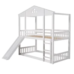 Twin Over Twin House Shaped Bunk Bed With Convertible Slide And Ladder-ModernLuxe -Safavieh Shop GUEST 74896750 9c23 4df3 b5ed c64c1429ef3a