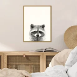 18" X 24" Animal Mug II Raccoon By Victoria Borges Framed Canvas Wall Art Gold - Amanti Art -Safavieh Shop GUEST 7505b0ad afa8 4ec4 9ca7 7bbd8e80a8b1