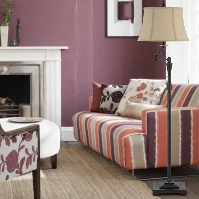 61" 3-way Madison Oil Rubbed Metal Swing Arm Floor Lamp Bronze - Cal Lighting 4 61" 3-way Madison Oil Rubbed Metal Swing Arm Floor Lamp Bronze - Cal Lighting - Image 2